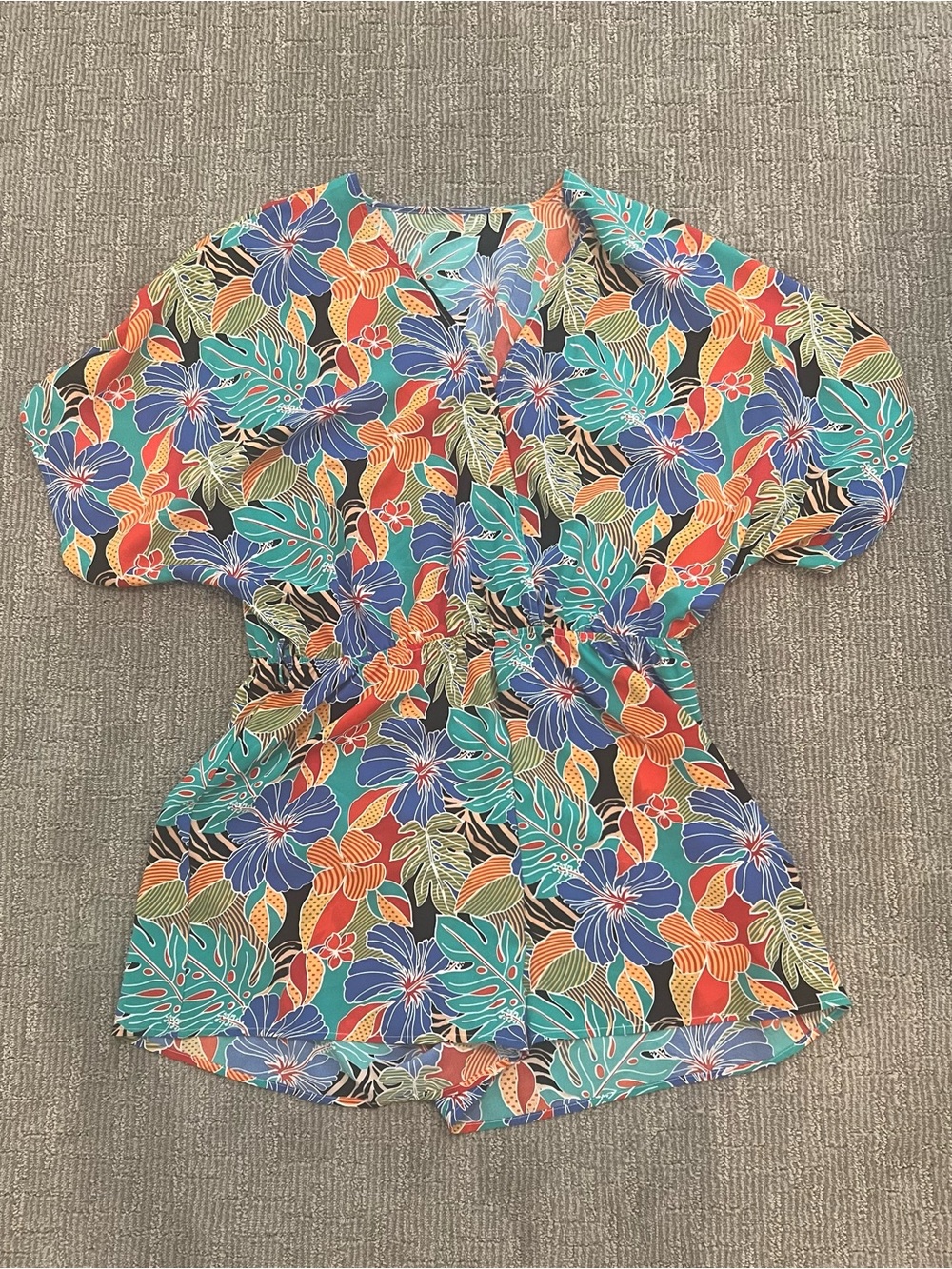 Cupshe Multicolor Tropical Floral Short Jumpsuit Romper